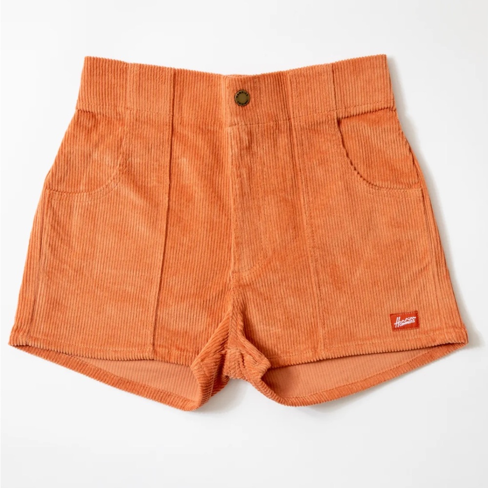 The Original Hammies Corduroy High Waist Women’s Short Shorts, Rust, Size 26